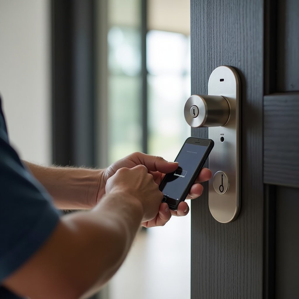 Sliding Door Digital Lock — illustration for NEXT IN™